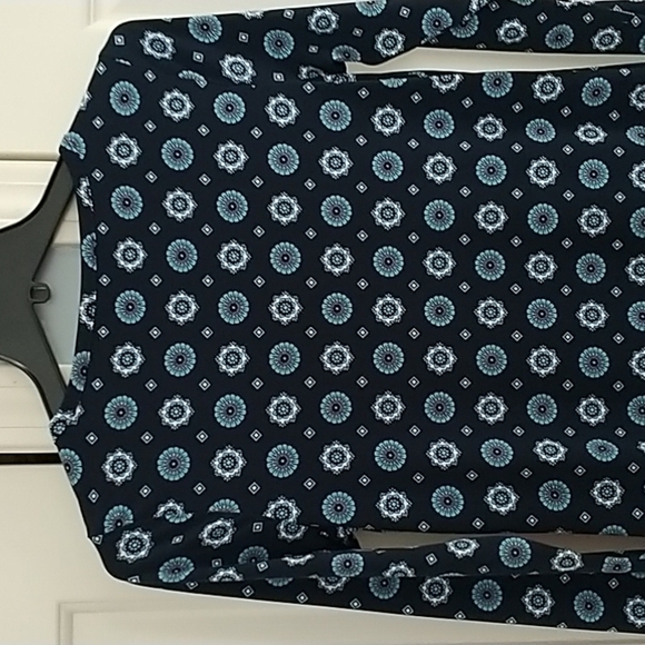 MICHAEL Michael Kors Navy Medallion Long Sleeve Stretch Classic Dress XS - Picture 7 of 9